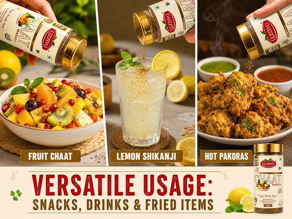 LEZZIVO Complete Kitchen Combo Pack (300g) | All In One Masala + Tea Masala + Chaat Masala | 3 Jars x 100g - Image 4