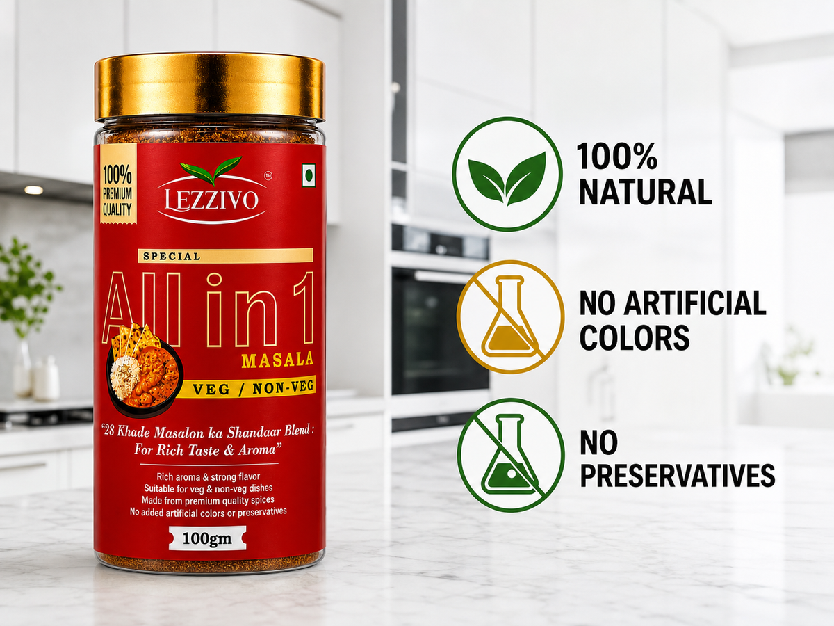LEZZIVO All in One Masala Powder - 100g | Packed in Jar | Multipurpose Indian Spice Mix for Sabzi/Curry/Dal/Snacks/Rice & Gravy Dishes - Image 6