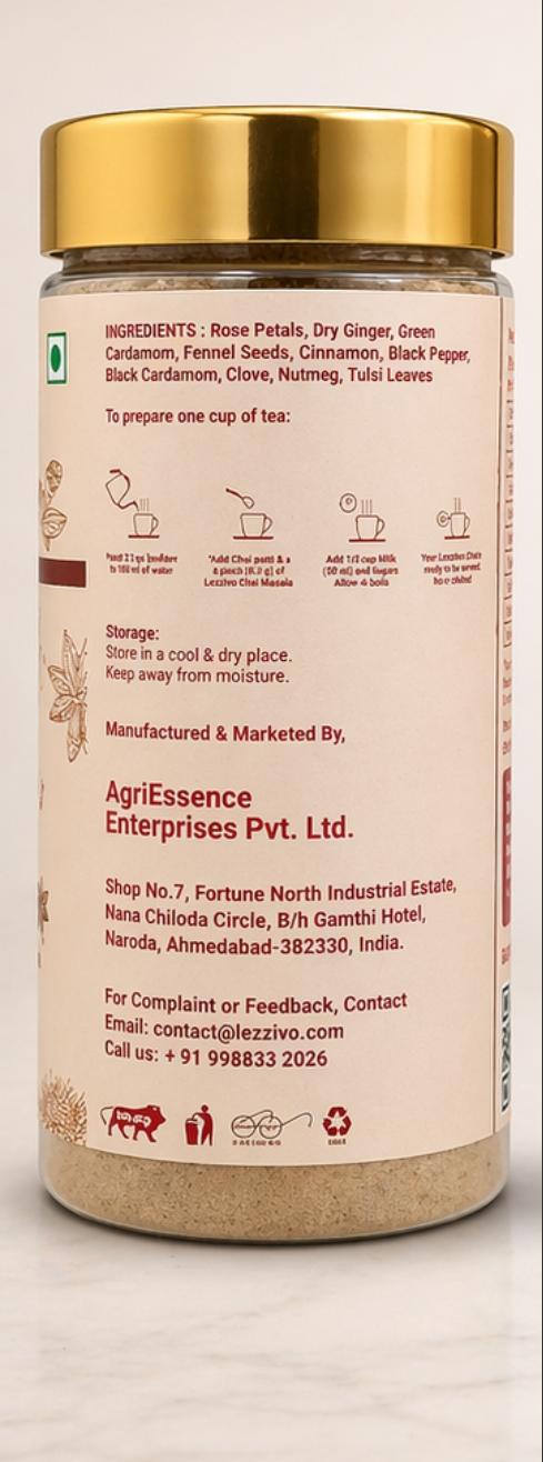 lezzivo special tea masala 100g | chai masala | antioxidant rich immunity booster | tea masala jar