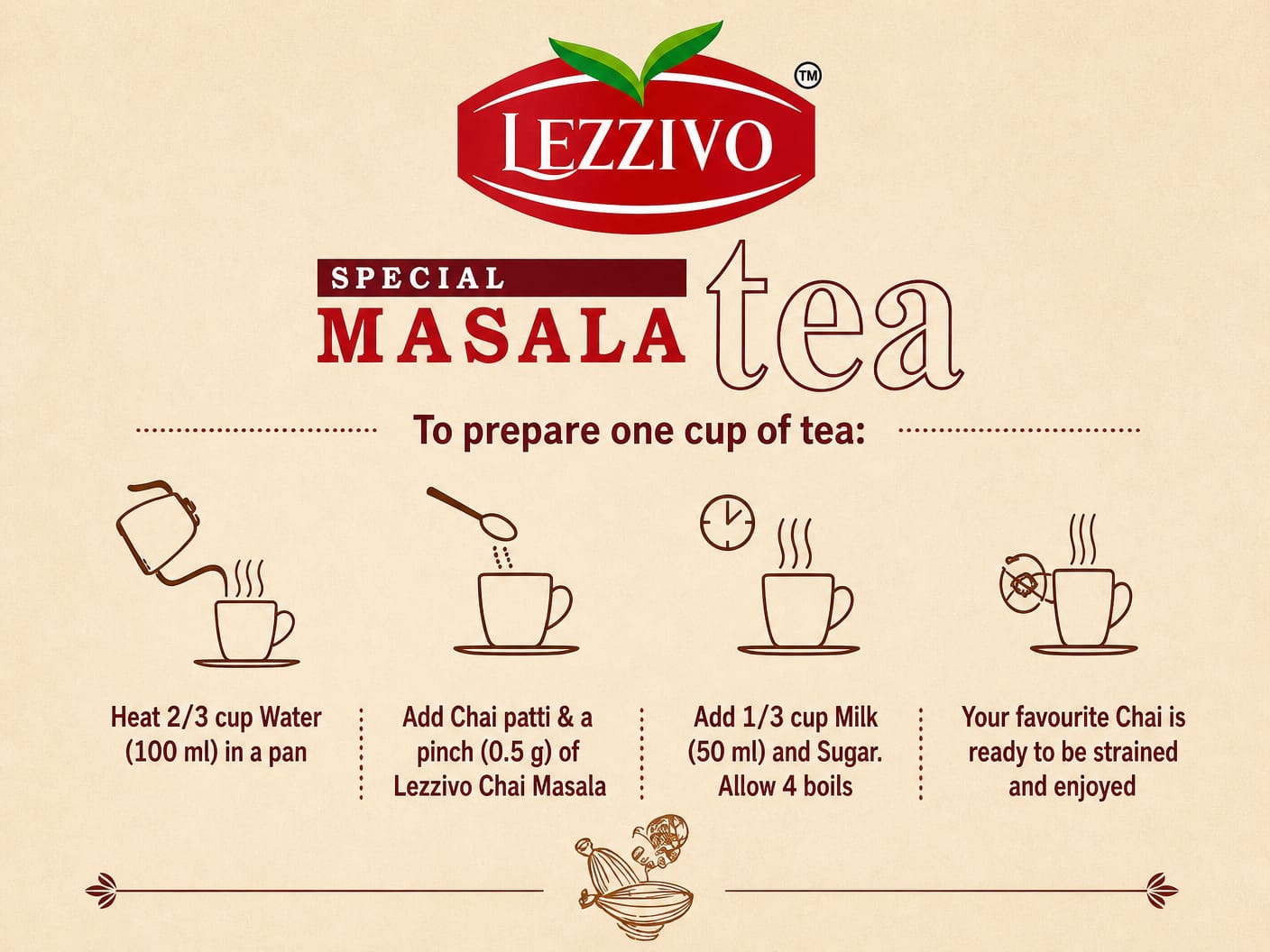 LEZZIVO Special Tea Masala - 100g | Chai Masala | Antioxidant-Rich Immunity Booster | Tea Masala Jar - Image 7