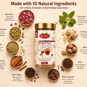 LEZZIVO Special Tea Masala - 100g | Chai Masala | Antioxidant-Rich Immunity Booster | Tea Masala Jar